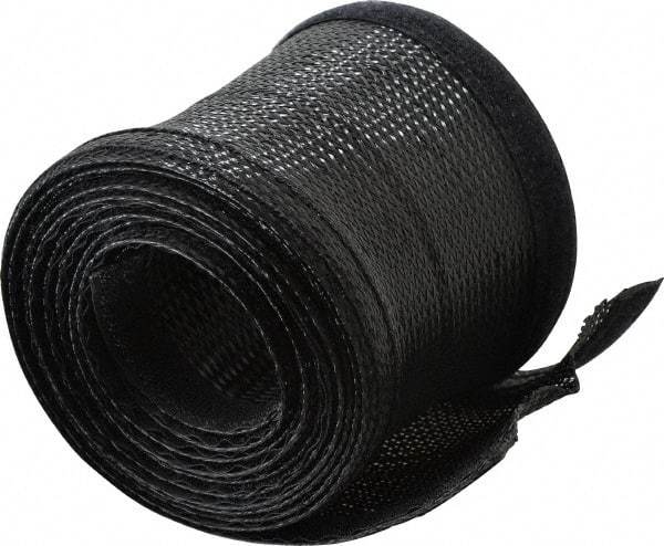 Techflex - Black Braided Cable Sleeve - 10' Coil Length, -103 to 257°F - Benchmark Tooling