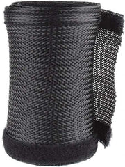 Techflex - Black Braided Cable Sleeve - 3' Coil Length, -103 to 257°F - Benchmark Tooling