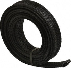 Techflex - Black Braided Expandable Cable Sleeve - 10' Coil Length, -103 to 257°F - Benchmark Tooling