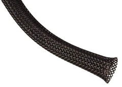 Techflex - Black Braided Expandable Cable Sleeve - 500' Coil Length, -103 to 257°F - Benchmark Tooling