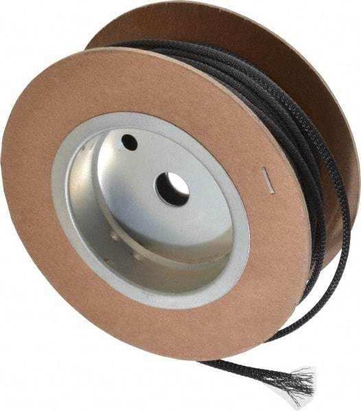 Techflex - Black Braided Expandable Cable Sleeve - 100' Coil Length, -103 to 257°F - Benchmark Tooling