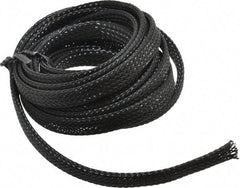 Techflex - Black Braided Expandable Cable Sleeve - 10' Coil Length, -103 to 257°F - Benchmark Tooling