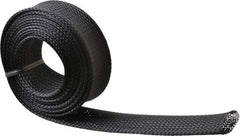 Techflex - Black Braided Expandable Cable Sleeve - 10' Coil Length, -103 to 257°F - Benchmark Tooling