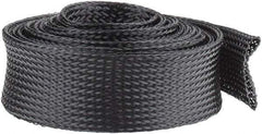 Techflex - Black Braided Expandable Cable Sleeve - 10' Coil Length, -103 to 257°F - Benchmark Tooling