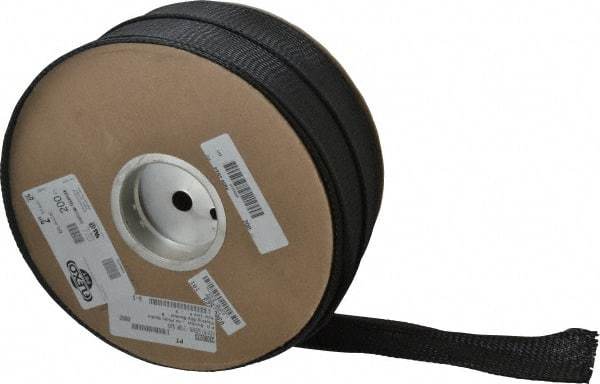 Techflex - Black Braided Expandable Cable Sleeve - 200' Coil Length, -103 to 257°F - Benchmark Tooling