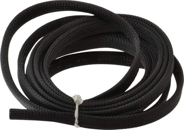 Techflex - Black Braided Expandable Cable Sleeve - 10' Coil Length, -103 to 257°F - Benchmark Tooling