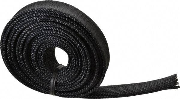 Techflex - Black Braided Expandable Cable Sleeve - 10' Coil Length, -103 to 257°F - Benchmark Tooling