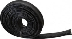 Techflex - Black Braided Expandable Cable Sleeve - 10' Coil Length, -103 to 257°F - Benchmark Tooling
