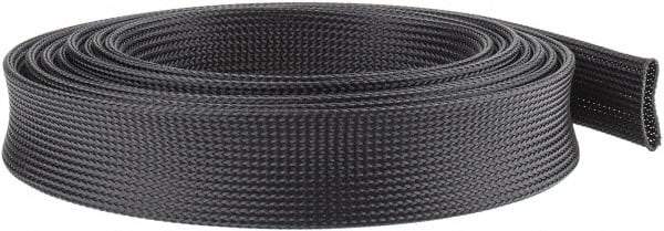 Techflex - Black Braided Expandable Cable Sleeve - 10' Coil Length, -103 to 257°F - Benchmark Tooling