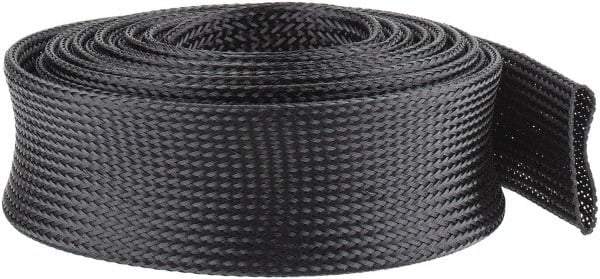 Techflex - Black Braided Expandable Cable Sleeve - 10' Coil Length, -103 to 257°F - Benchmark Tooling