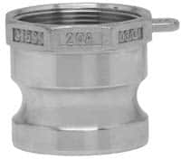 EVER-TITE Coupling Products - 4" Stainless Steel Cam & Groove Suction & Discharge Hose Male Adapter Female NPT Thread - Part A, 4" Thread, 100 Max psi - Benchmark Tooling