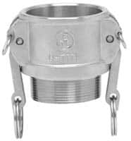 EVER-TITE Coupling Products - 4" Aluminum Cam & Groove Suction & Discharge Hose Female Coupler Male NPT Thread - Part B, 4" Thread, 100 Max psi - Benchmark Tooling
