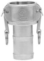 EVER-TITE Coupling Products - 4" Stainless Steel Cam & Groove Suction & Discharge Hose Female Coupler Hose Shank - Part C, 100 Max psi - Benchmark Tooling