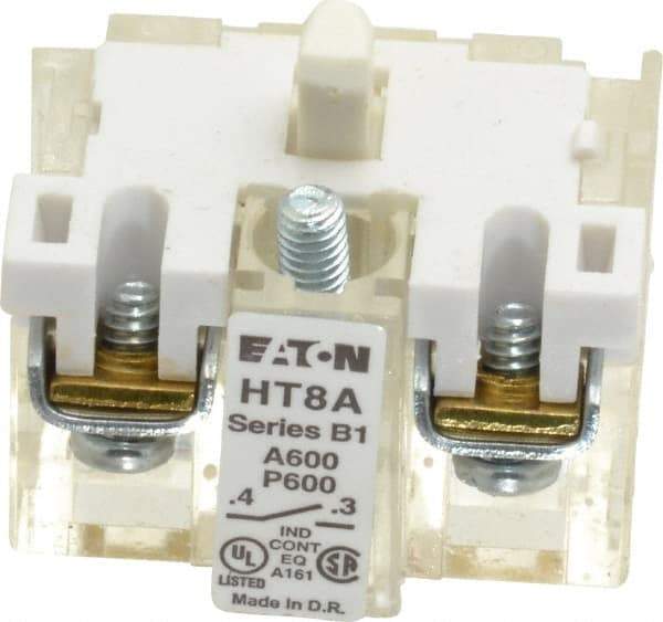 Eaton Cutler-Hammer - 1 to 500 mA, Electrical Switch Contact Block - 5 to 28 Volt, 30-1/2mm Hole, For Use with Indicating Lights, Pushbuttons - Benchmark Tooling