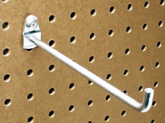 Triton - 1/4" Diam, 6" Long Single Angled End Pegboard Hook - 6-3/8" Projection, 90° Bend, 1/2" Bend Length, Steel - Benchmark Tooling