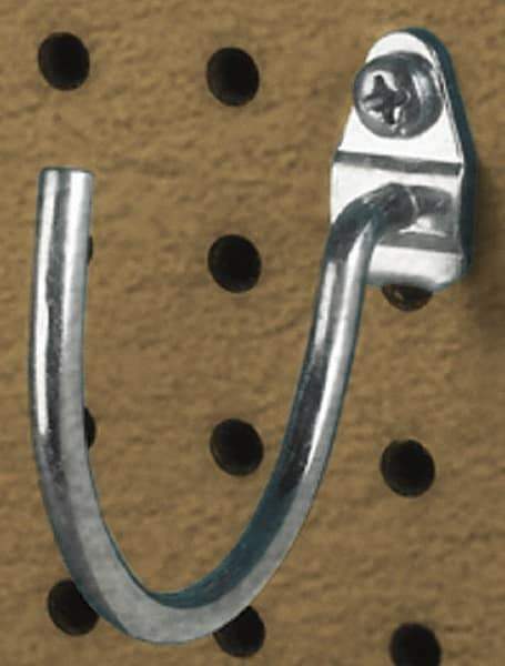 Triton - 2" ID, 3/16" Diam, 2-1/4" Long Curved Pegboard Hook - 2-5/8" Projection, Steel - Benchmark Tooling