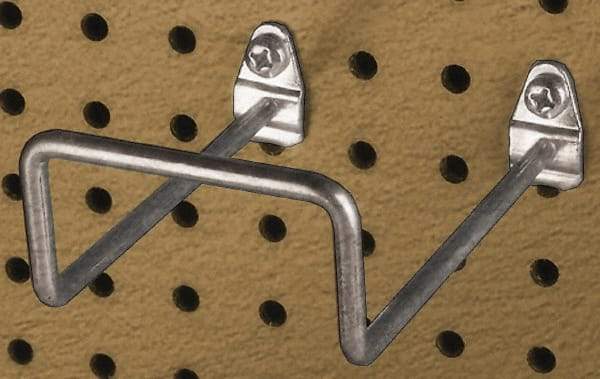 Triton - 2-3/4" ID, 1/4" Diam, 5" Long Double Closed End Loop Pegboard Hook - 5-5/8" Projection, 80° Bend, 2" Bend Length, Steel - Benchmark Tooling