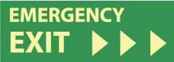 NMC - Emergency Exit, Plastic Exit Sign - 14" Wide x 5" High, Glow-in-the-Dark - Benchmark Tooling