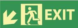 NMC - Exit, Pressure Sensitive Vinyl Exit Sign - 14" Wide x 5" High, Glow-in-the-Dark - Benchmark Tooling