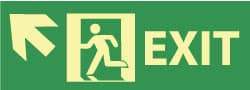 NMC - Exit, Pressure Sensitive Vinyl Exit Sign - 14" Wide x 5" High, Glow-in-the-Dark - Benchmark Tooling