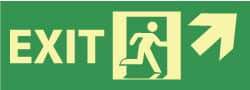 NMC - Exit, Pressure Sensitive Vinyl Exit Sign - 14" Wide x 5" High, Glow-in-the-Dark - Benchmark Tooling