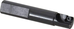 Cutting Tool Technologies - 1/2" Cut Diam, 0.23" Max Depth of Cut, 1/2" Shank Diam, 2.62" OAL, Indexable Square Shoulder Centercutting End Mill - SDEB 21.51 Inserts, Flatted Shank, 90° Lead Angle - Benchmark Tooling