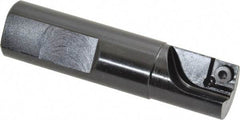 Cutting Tool Technologies - 3/4" Cut Diam, 0.34" Max Depth of Cut, 3/4" Shank Diam, 3" OAL, Indexable Square Shoulder Centercutting End Mill - SPEB 322, SPEH 322 Inserts, Flatted Shank, 90° Lead Angle - Benchmark Tooling