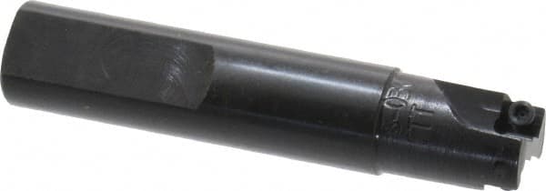 Cutting Tool Technologies - 5/8" Cut Diam, 0.22" Max Depth of Cut, 5/8" Shank Diam, 3.12" OAL, Indexable Square Shoulder End Mill - SPEH 222 Inserts, Weldon Shank, 90° Lead Angle - Benchmark Tooling