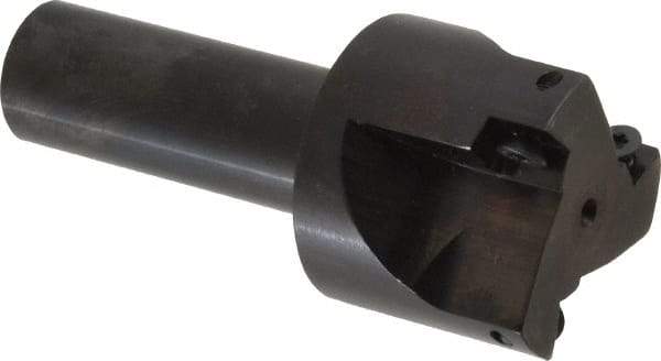 Cutting Tool Technologies - 1-1/2" Cut Diam, 0.34" Max Depth of Cut, 3/4" Shank Diam, 3.28" OAL, Indexable Square Shoulder End Mill - SPEH 332 Inserts, Weldon Shank, 90° Lead Angle - Benchmark Tooling