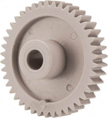 Made in USA - 20 Pitch, 2.1" Pitch Diam, 2.2" OD, 42 Tooth Spur Gear - 3/8" Face Width, 3/8" Bore Diam, 47/64" Hub Diam, 20° Pressure Angle, Acetal - Benchmark Tooling