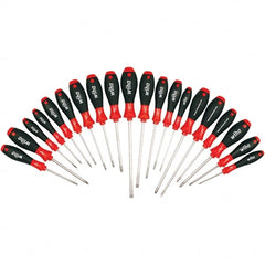 Wiha - 20 Piece Slotted, Phillips, Torx, Square & Pozidriv Screwdriver Set - Bit Sizes: Philips #0, #1 & #2, Posidriv Point #1 & #2, Torx T-6, T-8, T-10, T-15, T-20, T-25 & T-30, Comes in Box - Benchmark Tooling