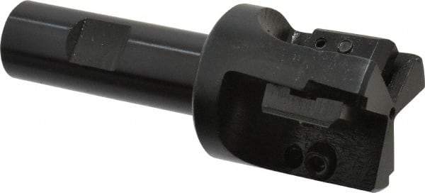 APT - 1-1/2" Cut Diam, 0.65" Max Depth of Cut, 3/4" Shank Diam, 3-7/8" OAL, Indexable Square Shoulder End Mill - TPC 32..., TPG 32., TPU 32. Inserts, Weldon Shank, 90° Lead Angle, Series Tri-Dex - Benchmark Tooling