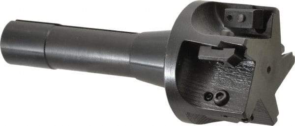 APT - 2-1/2" Cut Diam, 0.65" Max Depth of Cut, 5-7/8" OAL, Indexable Square Shoulder End Mill - TPC 32..., TPG 32., TPU 32. Inserts, R8 90° Lead Angle, Series Tri-Dex - Benchmark Tooling