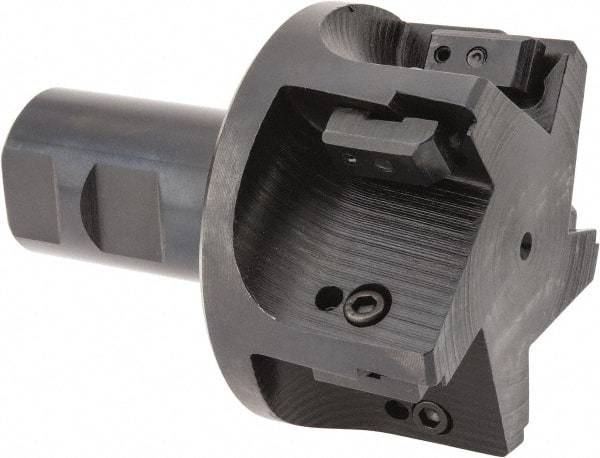 APT - 3" Cut Diam, 0.65" Max Depth of Cut, 1-1/4" Shank Diam, 3-7/8" OAL, Indexable Square Shoulder End Mill - TPC 32..., TPG 32., TPU 32. Inserts, Weldon Shank, 90° Lead Angle, Series Tri-Dex - Benchmark Tooling