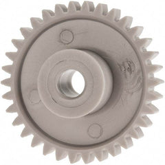 Made in USA - 24 Pitch, 1.416" Pitch Diam, 1-1/2" OD, 34 Tooth Spur Gear - 1/4" Face Width, 1/4" Bore Diam, 39/64" Hub Diam, 20° Pressure Angle, Acetal - Benchmark Tooling