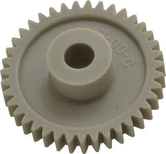 Made in USA - 48 Pitch, 1-5/8" Pitch Diam, 1.708" OD, 39 Tooth Spur Gear - 1/4" Face Width, 5/16" Bore Diam, 43/64" Hub Diam, 20° Pressure Angle, Acetal - Benchmark Tooling