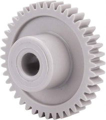 Made in USA - 32 Pitch, 1-1/4" Pitch Diam, 1-5/16" OD, 40 Tooth Spur Gear - 3/16" Face Width, 1/4" Bore Diam, 39/64" Hub Diam, 20° Pressure Angle, Acetal - Benchmark Tooling