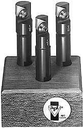 APT - 1/2 to 5/8" Cutting Diam, Straight Shank, Indexable Tridex End Mill Set - 3 and 5 Insert, EMM Carbide Toolholder, Series Miniature - Benchmark Tooling