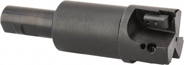 APT - 2" Cut Diam, 0.65" Max Depth of Cut, 1" Shank Diam, 6-1/4" OAL, Indexable Square Shoulder End Mill - TPC 32..., TPG 32., TPU 32. Inserts, Weldon Shank, 90° Lead Angle, Series Tri-Dex - Benchmark Tooling