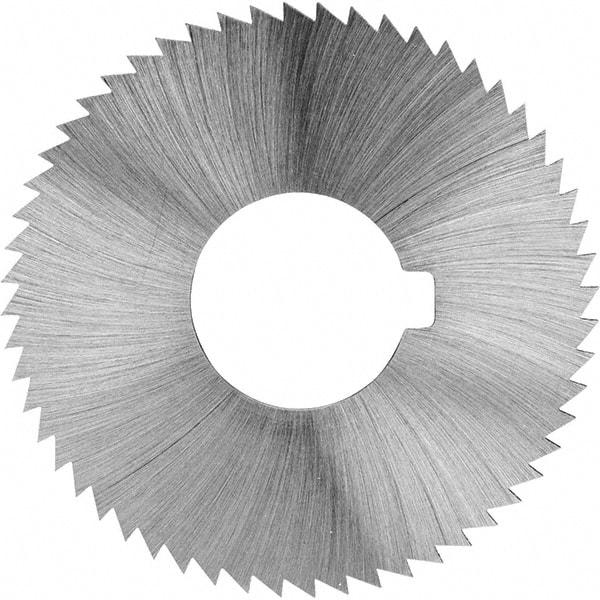 Made in USA - 2-1/4" Diam x 0.023" Blade Thickness x 5/8" Arbor Hole Diam, 60 Tooth Slitting and Slotting Saw - Arbor Connection, Right Hand, Uncoated, High Speed Steel, Concave Ground, Contains Keyway - Benchmark Tooling