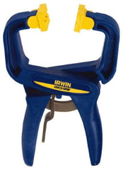 Irwin - 1-1/2" Jaw Opening Capacity, 1-1/2" Throat Depth, Spring Clamp - 60 Lb Clamping Pressure, 4" OAL - Benchmark Tooling