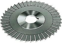 Made in USA - 8" Blade Diam x 1/4" Blade Thickness, 1-1/2" Hole, 42 Teeth, High Speed Steel Side Chip Saw - Straight Tooth, Arbor Connection, Uncoated - Benchmark Tooling