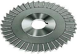 Made in USA - 6" Blade Diam x 3/16" Blade Thickness, 1-1/4" Hole, 42 Teeth, High Speed Steel Side Chip Saw - Straight Tooth, Arbor Connection, Uncoated - Benchmark Tooling