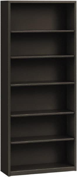 Hon - 6 Shelf, 81-1/8" High x 34-1/2" Wide Bookcase - 12-5/8" Deep, Steel, Charcoal - Benchmark Tooling