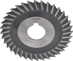 Value Collection - 4" Blade Diam x 1/16" Blade Thickness, 1" Hole, 36 Teeth, High Speed Steel Side Chip Saw - Straight Tooth, Arbor Connection, Uncoated - Benchmark Tooling