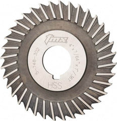 Value Collection - 4" Blade Diam x 7/64" Blade Thickness, 1" Hole, 36 Teeth, High Speed Steel Side Chip Saw - Straight Tooth, Arbor Connection, Uncoated - Benchmark Tooling