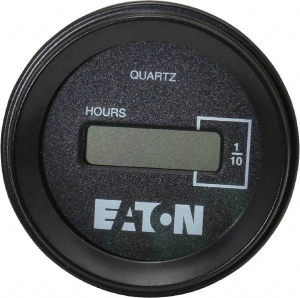 Durant - Supertwist LCD Display Hour Meter - 58.4mm High, 48DC-150DC Voltage, Solid State Hourmeter Round - Benchmark Tooling