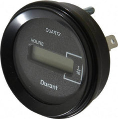 Durant - Supertwist LCD Display Hour Meter - 58.4mm High, 12VDC-60VAC Voltage, Solid State Hourmeter Round - Benchmark Tooling