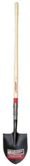 Razor-Back - 12" High x 8-3/4" Wide Round Steel Shovel - 48" Long Wood Straight Handle, Front Turned - Benchmark Tooling