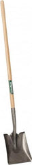 UnionTools - 11-1/2" High x 9-1/2" Wide Square Steel Shovel - 44" Long Wood Straight Handle, Rolled - Benchmark Tooling